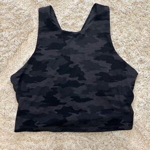 Black Camouflage Crop Top